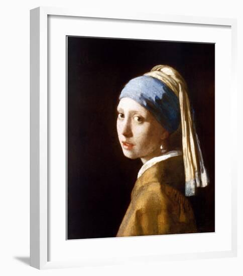 Girl with a Pearl Earring-Johannes Vermeer-Framed Art Print