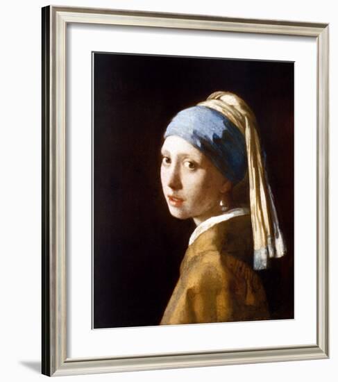 Girl with a Pearl Earring-Johannes Vermeer-Framed Art Print