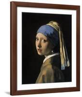 Girl with a Pearl Earring-Johannes Vermeer-Framed Art Print