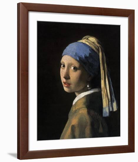 Girl with a Pearl Earring-Johannes Vermeer-Framed Art Print