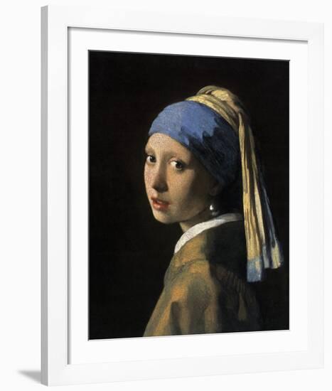 Girl with a Pearl Earring-Johannes Vermeer-Framed Art Print