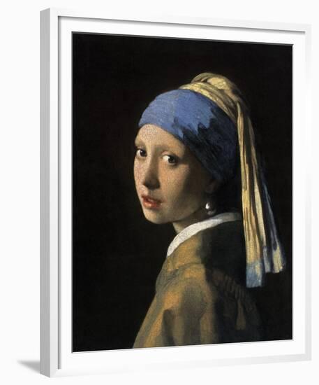 Girl with a Pearl Earring-Johannes Vermeer-Framed Giclee Print