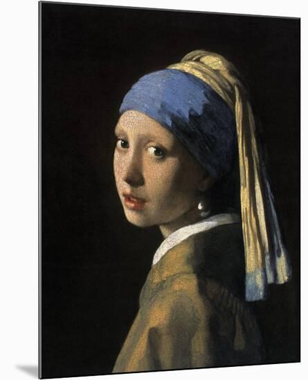 Girl with a Pearl Earring-Johannes Vermeer-Mounted Giclee Print