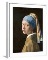 Girl with a Pearl Earring-Johannes Vermeer-Framed Art Print