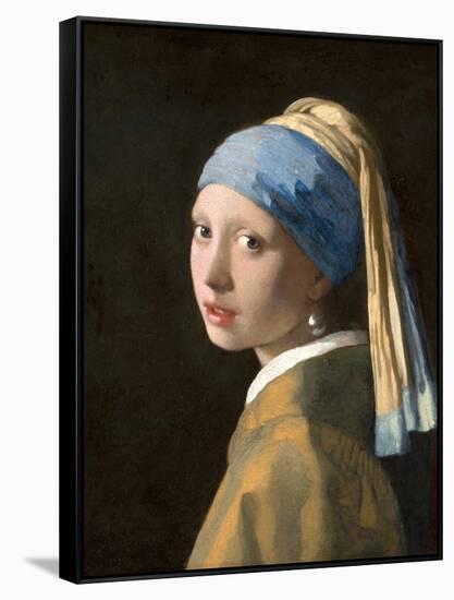 Girl with a Pearl Earring-Johannes Vermeer-Framed Stretched Canvas