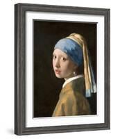 Girl with a Pearl Earring-Johannes Vermeer-Framed Art Print