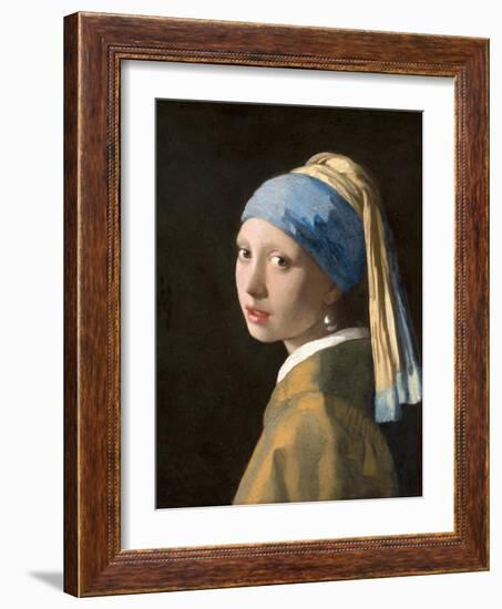 Girl with a Pearl Earring-Johannes Vermeer-Framed Art Print