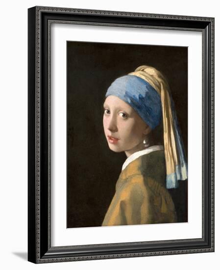 Girl with a Pearl Earring-Johannes Vermeer-Framed Art Print