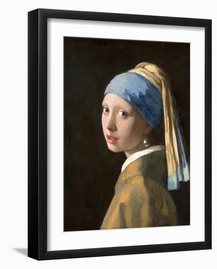 Girl with a Pearl Earring-Johannes Vermeer-Framed Art Print