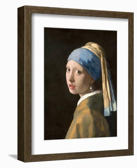 Girl with a Pearl Earring-Johannes Vermeer-Framed Art Print