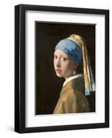 Girl with a Pearl Earring-Johannes Vermeer-Framed Art Print