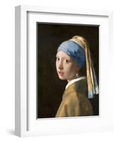 Girl with a Pearl Earring-Johannes Vermeer-Framed Art Print