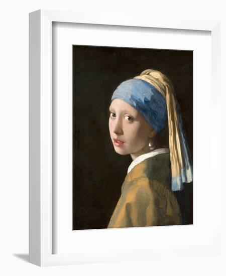 Girl with a Pearl Earring-Johannes Vermeer-Framed Art Print