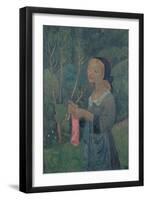 Girl with a Pink Stocking-Paul Sérusier-Framed Premium Giclee Print