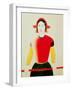 Girl with a Pole (Oil)-Kasimir Malevich-Framed Giclee Print