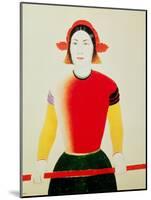 Girl with a Pole (Oil)-Kasimir Malevich-Mounted Giclee Print