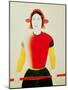 Girl with a Pole (Oil)-Kasimir Malevich-Mounted Giclee Print