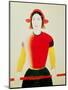 Girl with a Pole (Oil)-Kasimir Malevich-Mounted Giclee Print