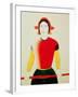 Girl with a Pole (Oil)-Kasimir Malevich-Framed Giclee Print