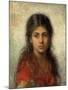 Girl with a Red Shawl-Alexei Alexevich Harlamoff-Mounted Giclee Print