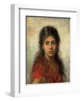 Girl with a Red Shawl-Alexei Alexevich Harlamoff-Framed Giclee Print