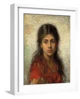 Girl with a Red Shawl-Alexei Alexevich Harlamoff-Framed Giclee Print