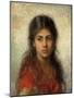 Girl with a Red Shawl-Alexei Alexevich Harlamoff-Mounted Giclee Print