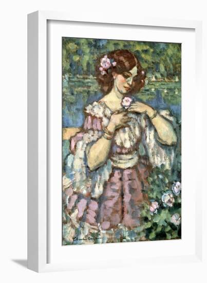 Girl with a Rose, 1901-Charles Guerin-Framed Giclee Print