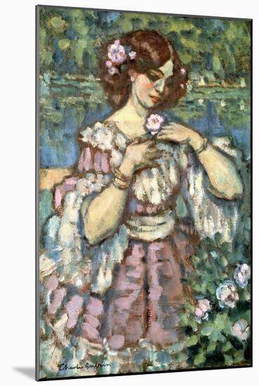 Girl with a Rose, 1901-Charles Guerin-Mounted Giclee Print