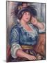 'Girl with a Rose', 1913, (1923)-Pierre-Auguste Renoir-Mounted Giclee Print