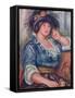 'Girl with a Rose', 1913, (1923)-Pierre-Auguste Renoir-Framed Stretched Canvas