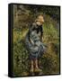 Girl with a Stick-Camille Pissarro-Framed Stretched Canvas