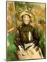 Girl with a Straw Hat, 1896-Paul Cézanne-Mounted Giclee Print