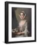 Girl with a Tray,  c.1750-Philippe Mercier-Framed Premium Giclee Print