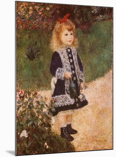 Girl with a Watering Can-Pierre-Auguste Renoir-Mounted Art Print