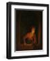 Girl with an Oil Lamp at a Window, 1645-75-Gerrit or Gerard Dou-Framed Giclee Print