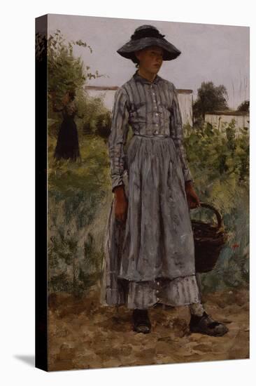 Girl with basket, 1881-Erik Theodor Werenskiold-Stretched Canvas