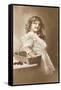 Girl with Basket and Cherries-null-Framed Stretched Canvas