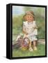 Girl with Basket of Flowers-Dianne Dengel-Framed Stretched Canvas