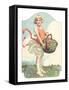 Girl with Basket of Vegetables-null-Framed Stretched Canvas