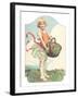 Girl with Basket of Vegetables-null-Framed Art Print