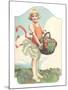 Girl with Basket of Vegetables-null-Mounted Art Print