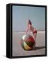 Girl with Beach Ball-Charles Woof-Framed Stretched Canvas