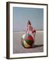 Girl with Beach Ball-Charles Woof-Framed Photographic Print