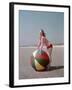 Girl with Beach Ball-Charles Woof-Framed Photographic Print