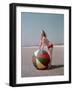 Girl with Beach Ball-Charles Woof-Framed Photographic Print