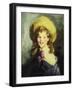 Girl with Big Hat-Robert Cozad Henri-Framed Giclee Print