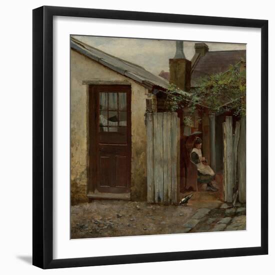 Girl with Bird at the King Street Bakery, 1886-Frederick McCubbin-Framed Giclee Print