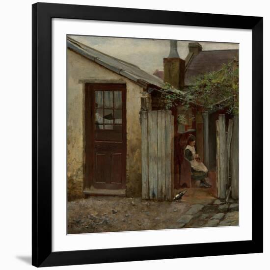 Girl with Bird at the King Street Bakery, 1886-Frederick McCubbin-Framed Giclee Print