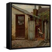 Girl With Bird At the King Street Bakery-Frederick McCubbin-Framed Stretched Canvas